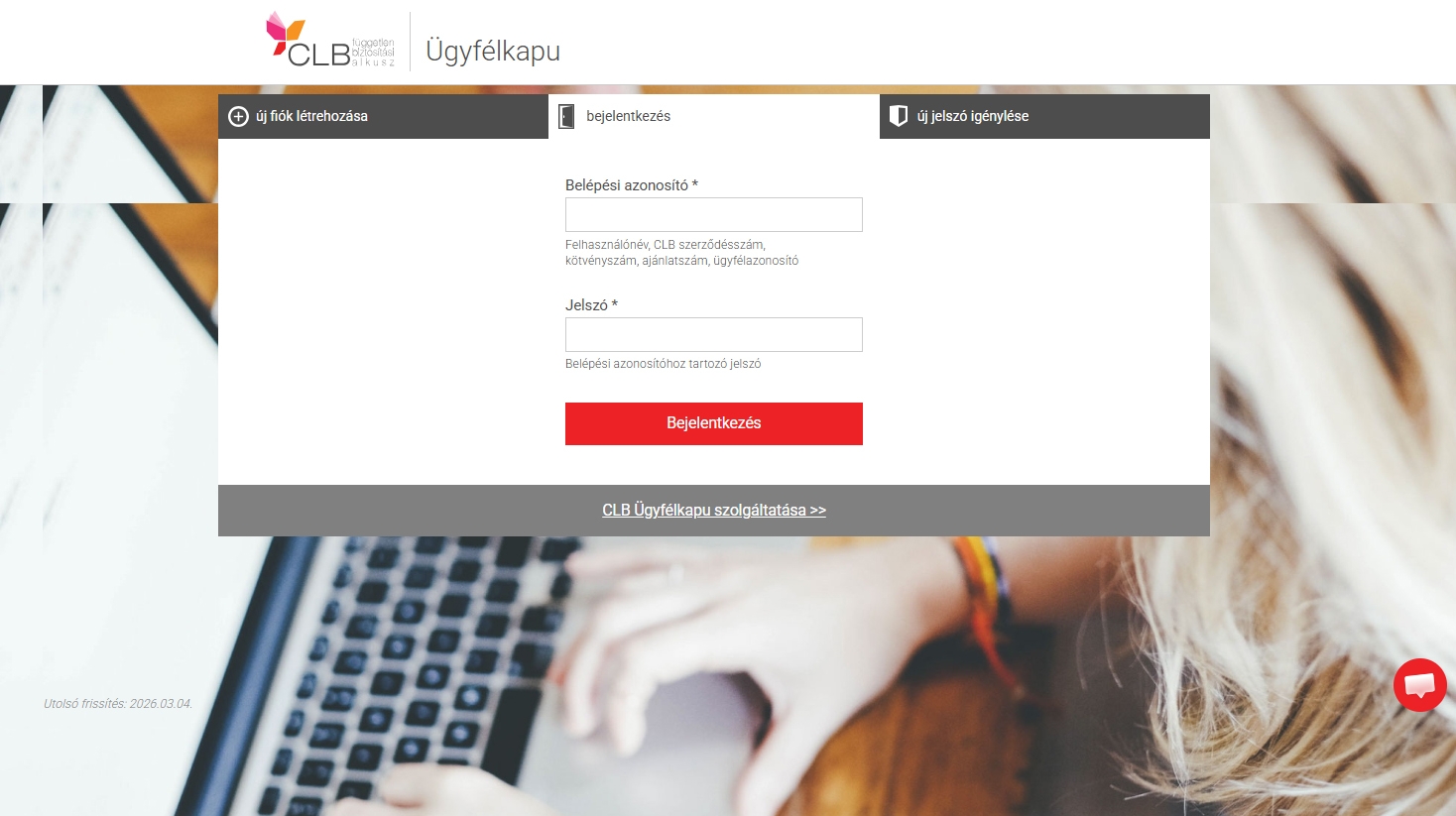 CLB belépés – útmutató az online ügyfélkapu használatához