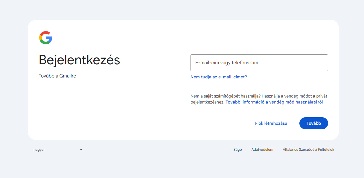 Gmail bejelentkezés