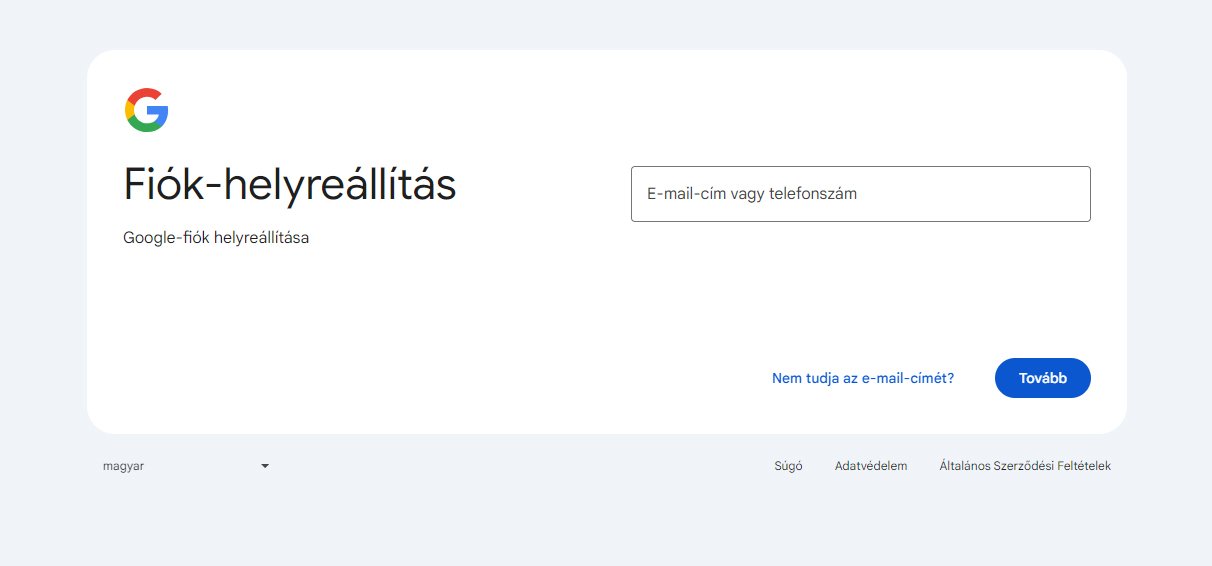 Gmail elfelejtett jelszó